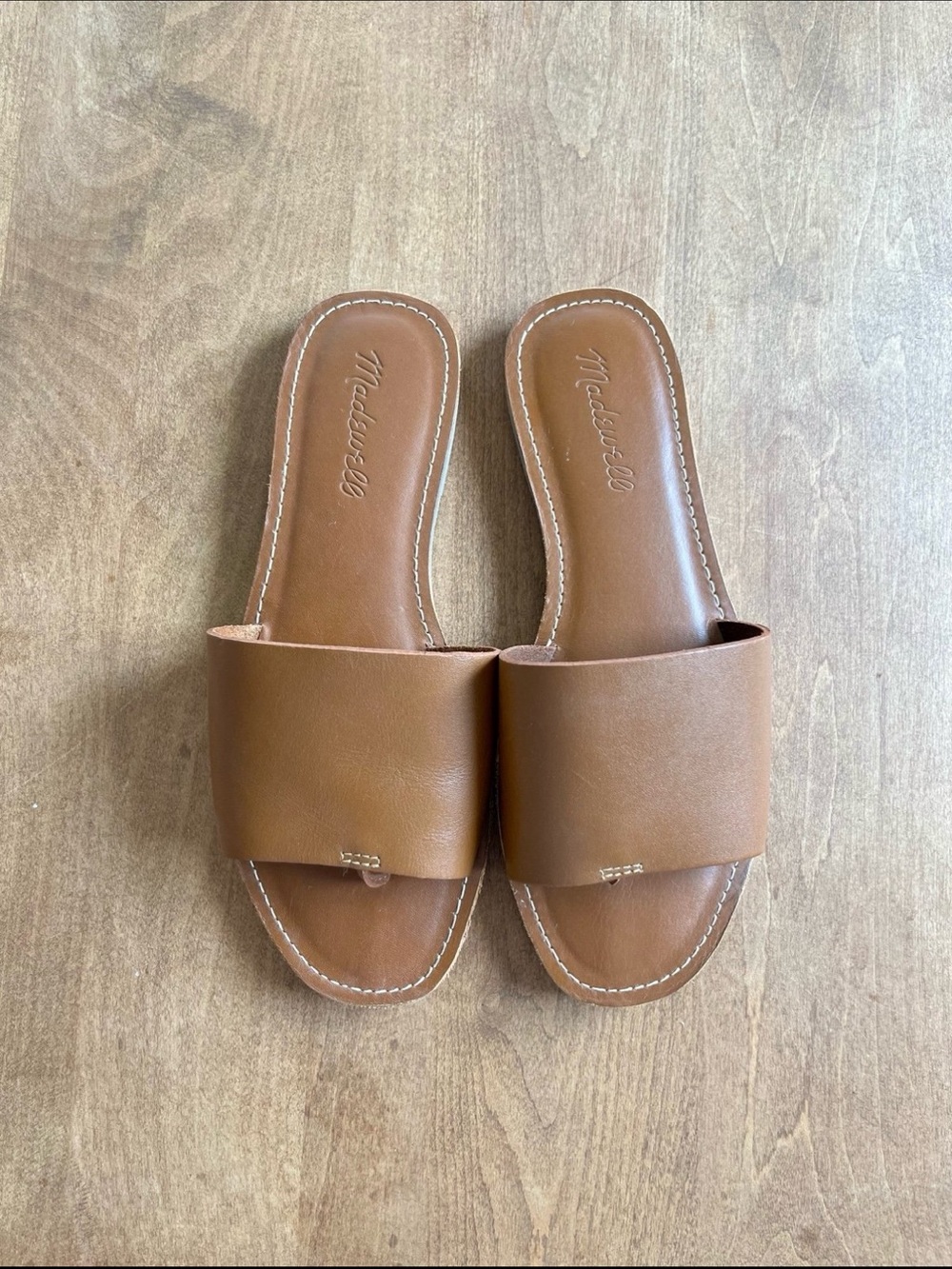 Madewell Brown Leather Slide Sandals